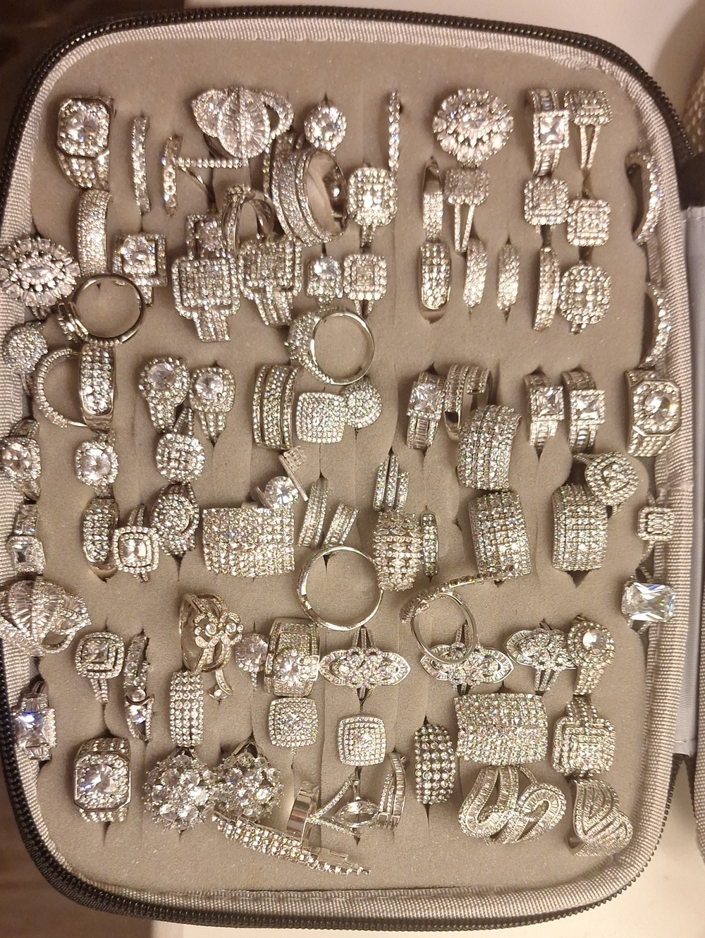 Sterling Silver Cubic Zirconia Rings Set - Silver